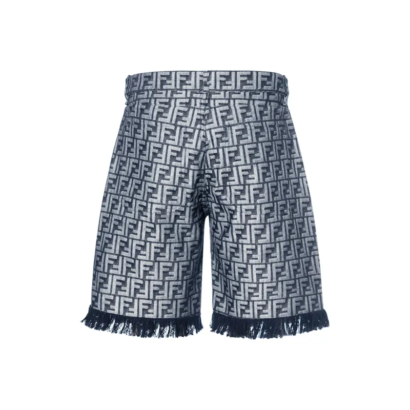 FENDI Ff Monogram Denim Shorts-1