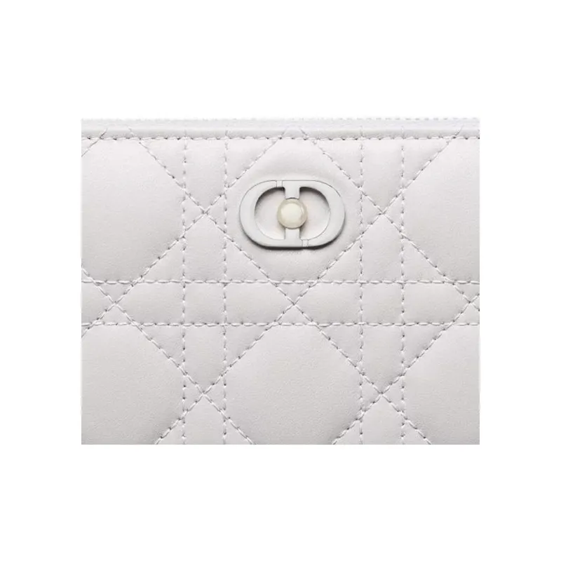 DIOR Jolie Sheepskin Wallet Women's Soft Gray-4