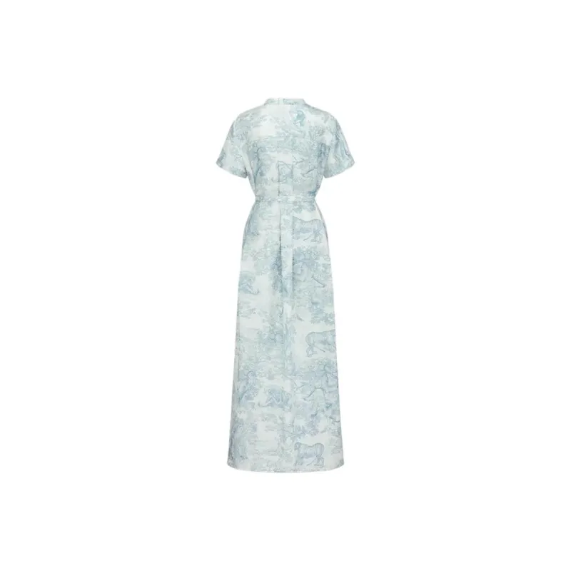 DIOR Short Sleeved Dress Women's Green-1