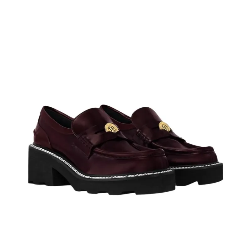 LOUIS VUITTON Beaubourg Loafers 4cm Women's Red-3