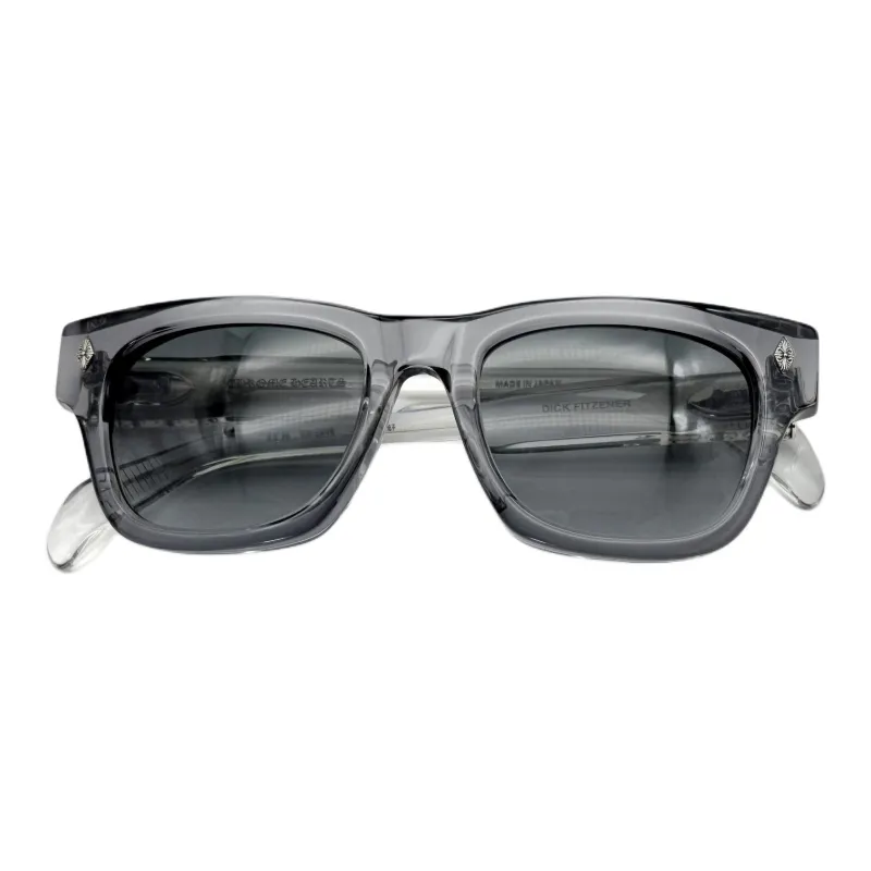 Chrome Hearts Plate Alloy Frame Square Sunglasses Unisex Gray-2