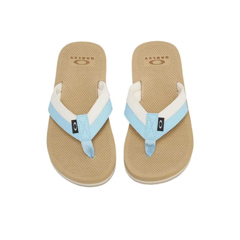 Oakley Rubber Sole Abrasion Resistant Flip Flops Men's Khaki White-3