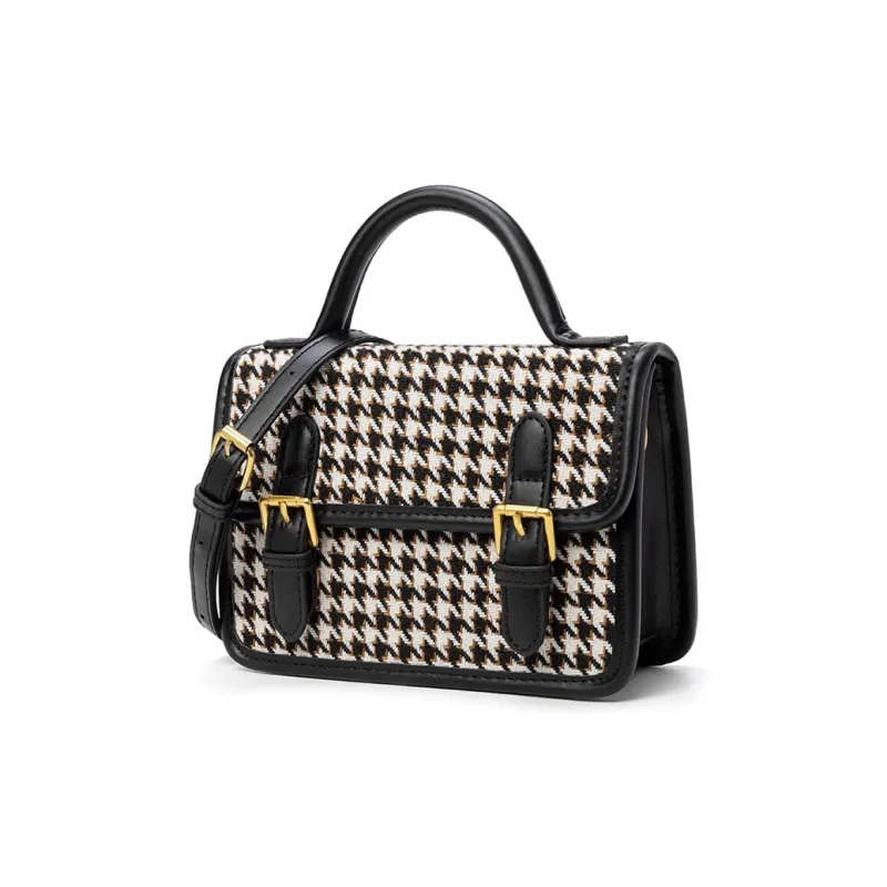 CLEVER& KETCH PU Messenger Bag Shoulder Bag Crossbody Bag Handbag Regular Women's Houndstooth Pattern-2