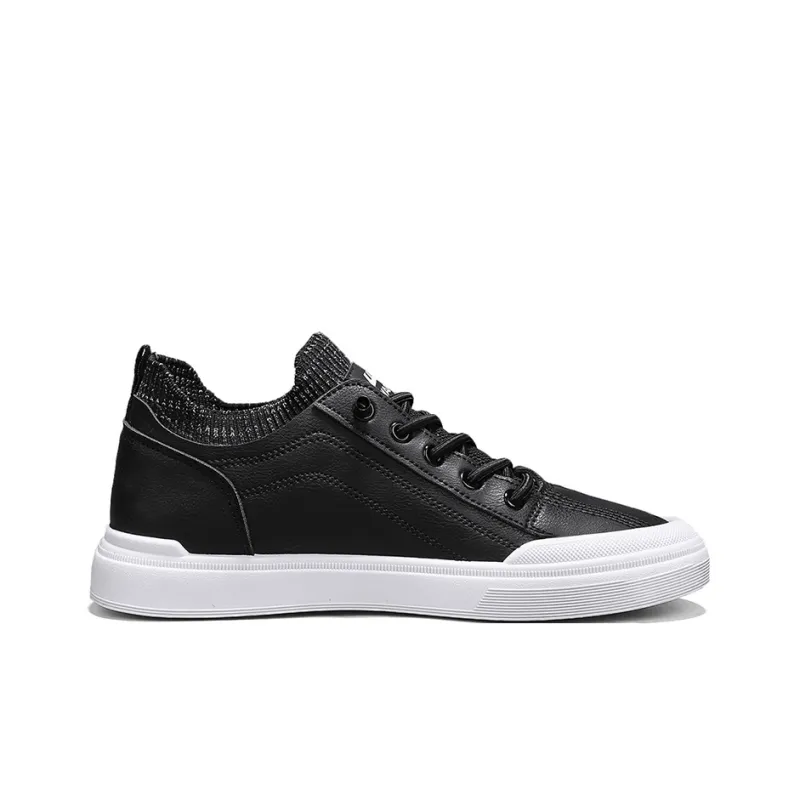 Warrior Slip on Slip on Shoes Abrasion Resistant Lightweight Slip Resistant Low Top Skateboard Shoes Men Black White-1