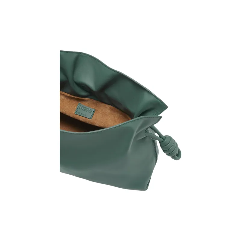 LOEWE Flamenco Napa Calf Leather Clutch Bag Over The Shoulder Medium Size Women's Vanilla Grass Green-5