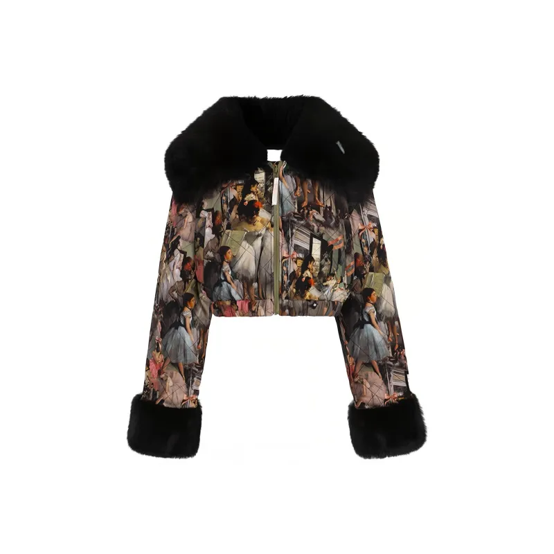Selkie Collection Jackets & Coats Women's Degas Dance Class Oil Painting Print-0