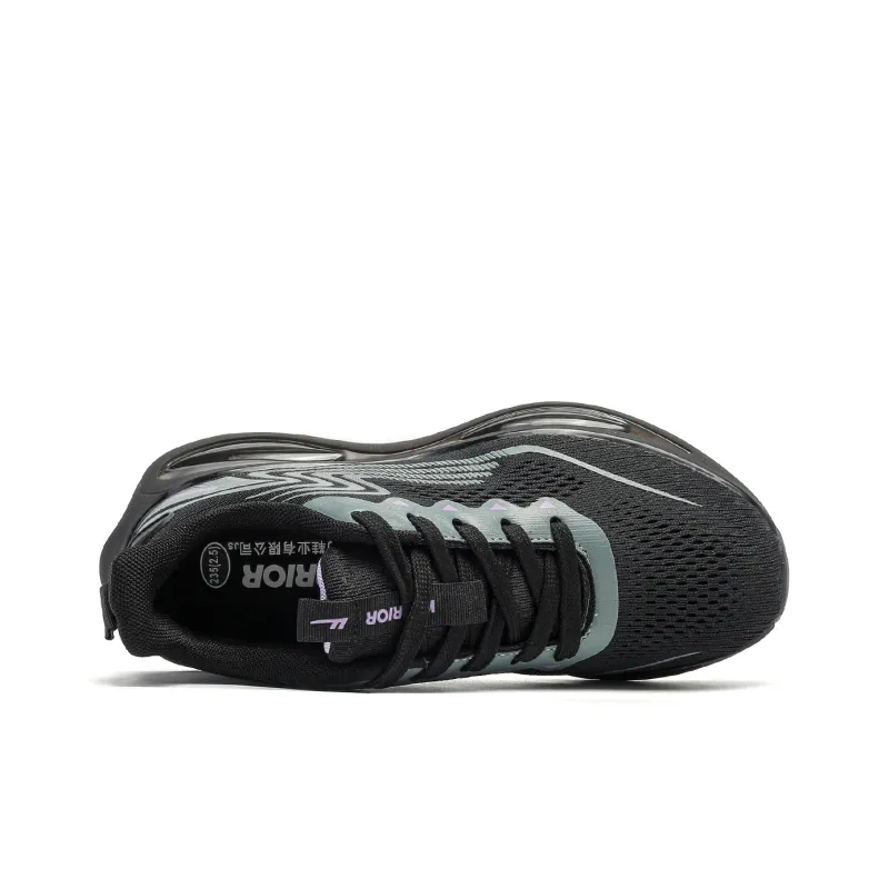Warrior Cushioning Height Increasing Lightweight Breathable Low Top Athletic Shoes Women's Black Purple-3