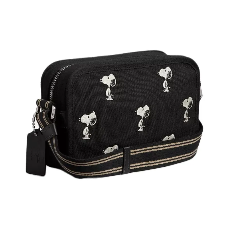 COACH PEANUTS Collaboration Canvas Camera Bag, Shoulder Bag Trumpets Women's Black-1