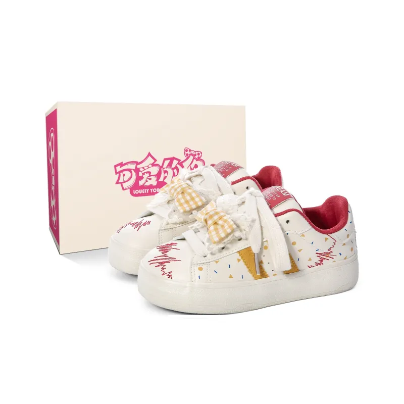 Lovely You Wear resistant And Lightweight Low Top Skateboard Shoes Women's Red Yellow-11