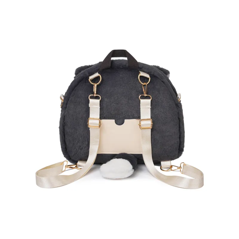 RIZHI STORE Plush Backpack Medium Size Women's Border Collie-1