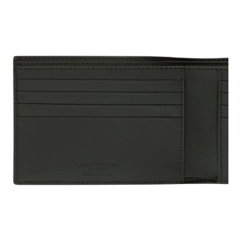 SAINT LAURENT PARIS Patent Leather Wallet Men's Dark Vineyard-3