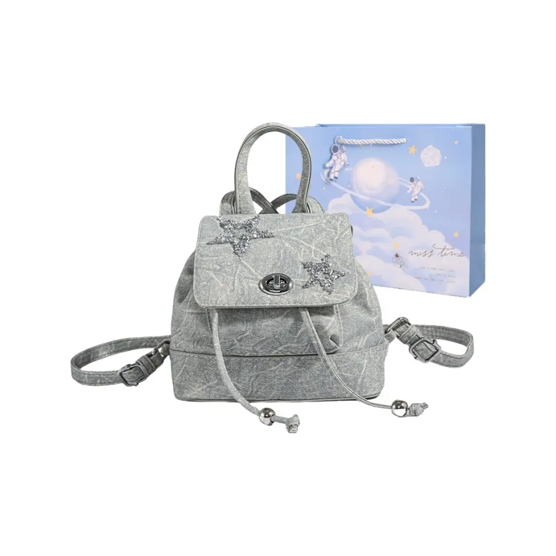 Duoluplo Doron Paul Nylon Fabric Backpack Women's Gray/Blue/Black/Khaki-3