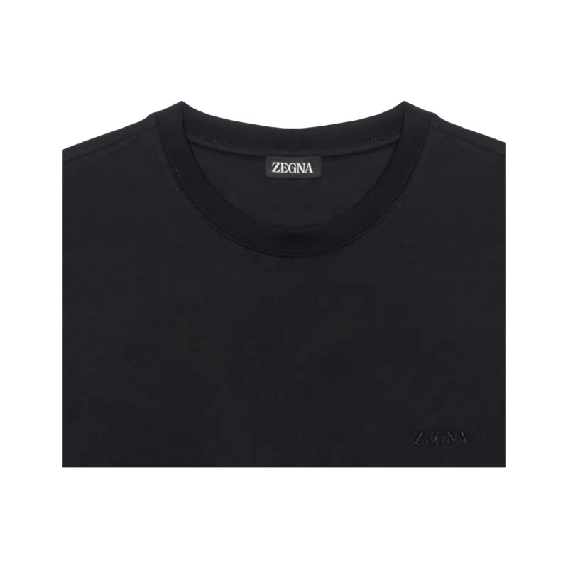 Zegna Logo Embroidered Crewneck T Shirt-4