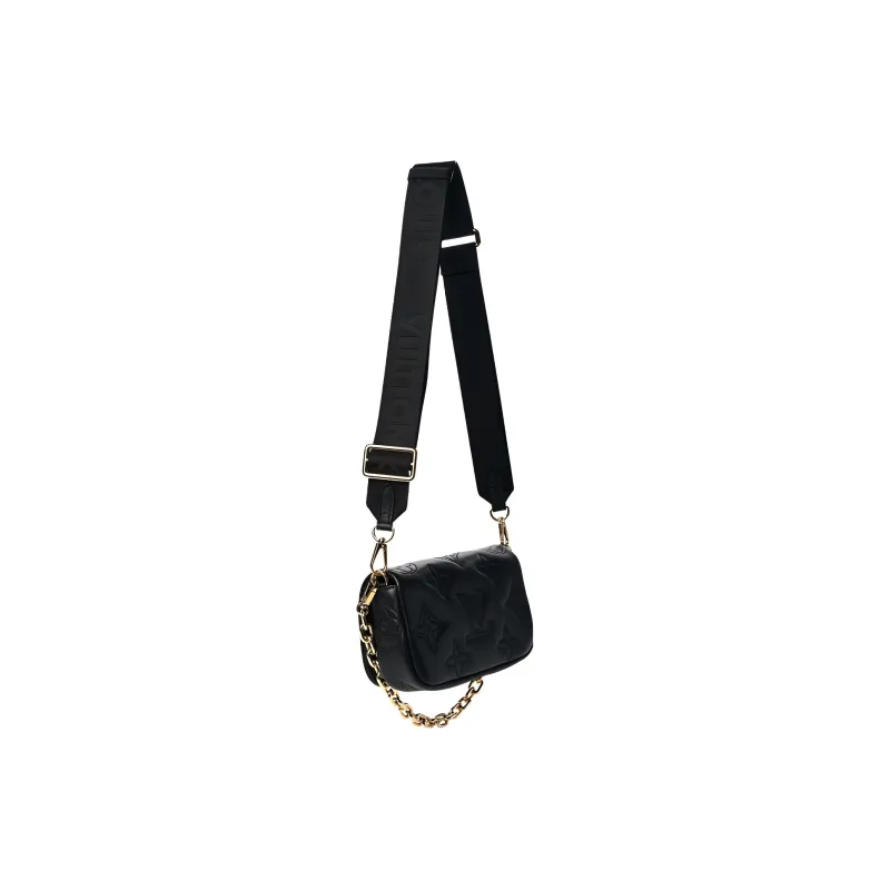 LOUIS VUITTON Wallet On Strap Bubblegram Black-1