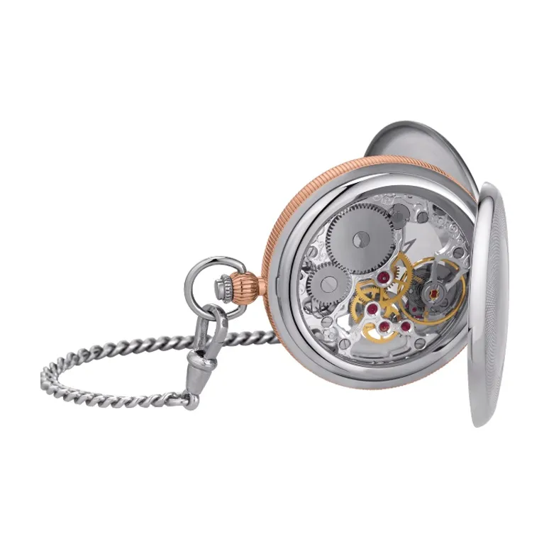 TISSOT Mechanical Movement Manual Mechanical Movement Stainless Steel Case Pocket Watch 47.5mm Men's Watches Silver-2
