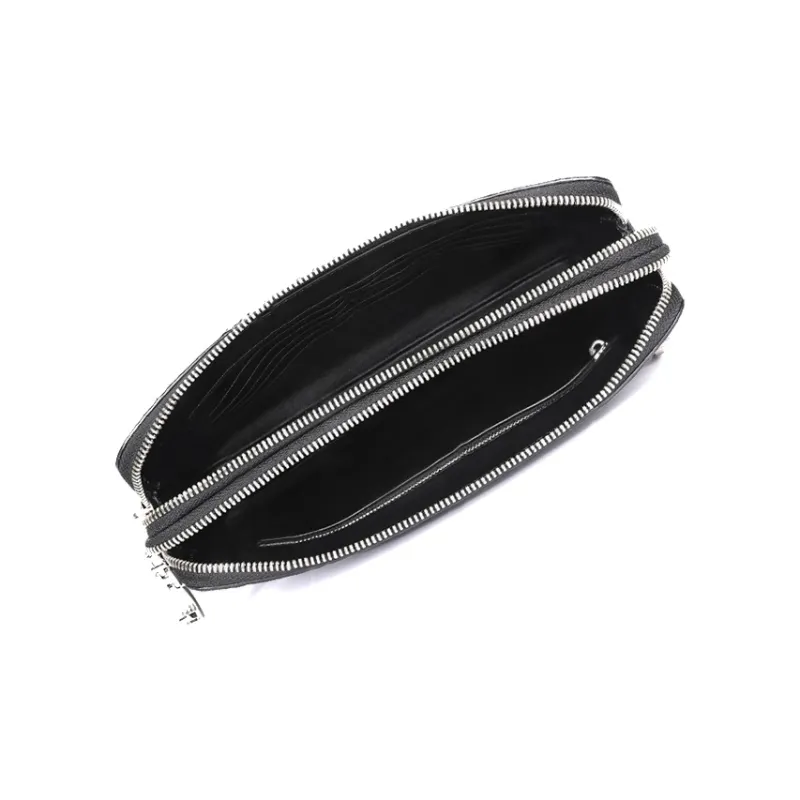 DOSRFINI Crocodile Leather Clutch Men's Black-2