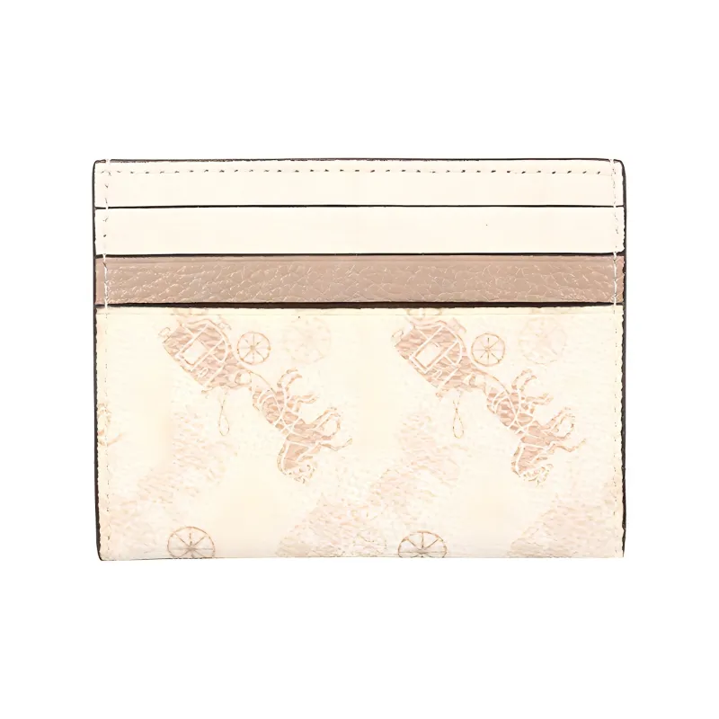 COACH Card Case PVC Polyvinyl Chloride Coin Purse, Card Holder Trumpets Women's White Print-2