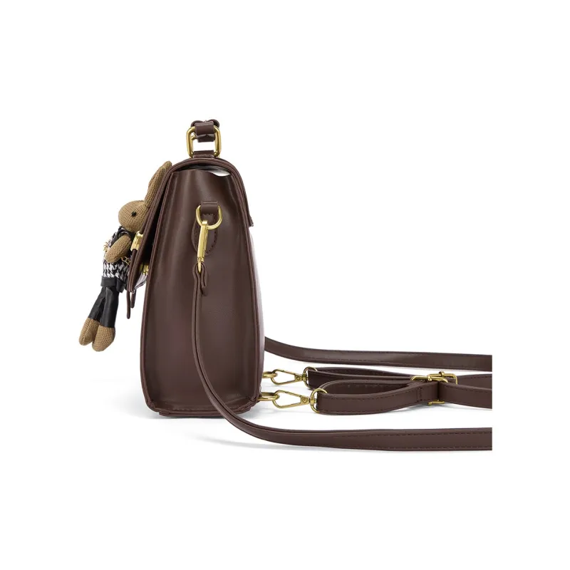CORALDAISY Synthetic Leather Backpack Handbag, Shoulder Bag Women's Coffee-3