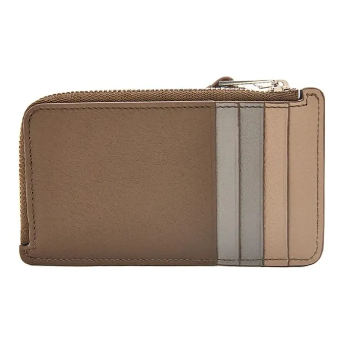 LOEWE Puzzle Cow Leather Card Holder Men's Asphalt Gray/Winter Brown-1