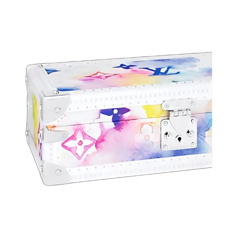 LOUIS VUITTON Coated Canvas With Leather Storage Box Hard Case Unisex Watercolor Tie Dye-2