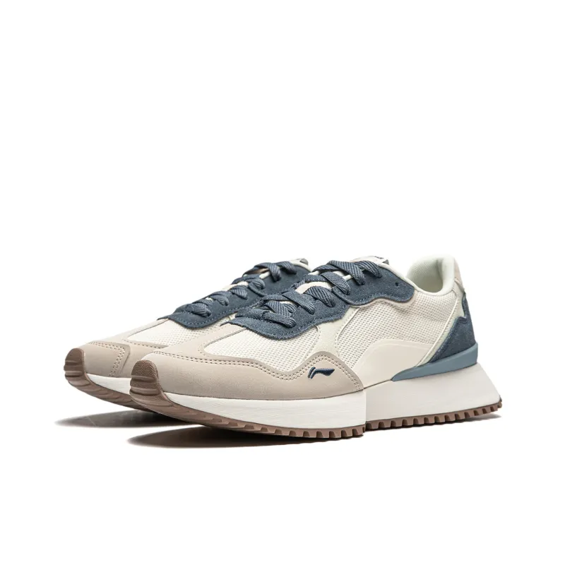 LiNing Zaiwu Cushioning Anti-Slip And Wear-Resistant Height Increasing Low-Top Casual Shoes Men's White Gray Blue-2