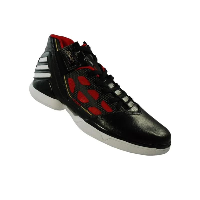 Adidas AdiZero Rose 2 Anti Slip Wear Resistant Mid Top Basketball Shoes Unisex Black Red-1