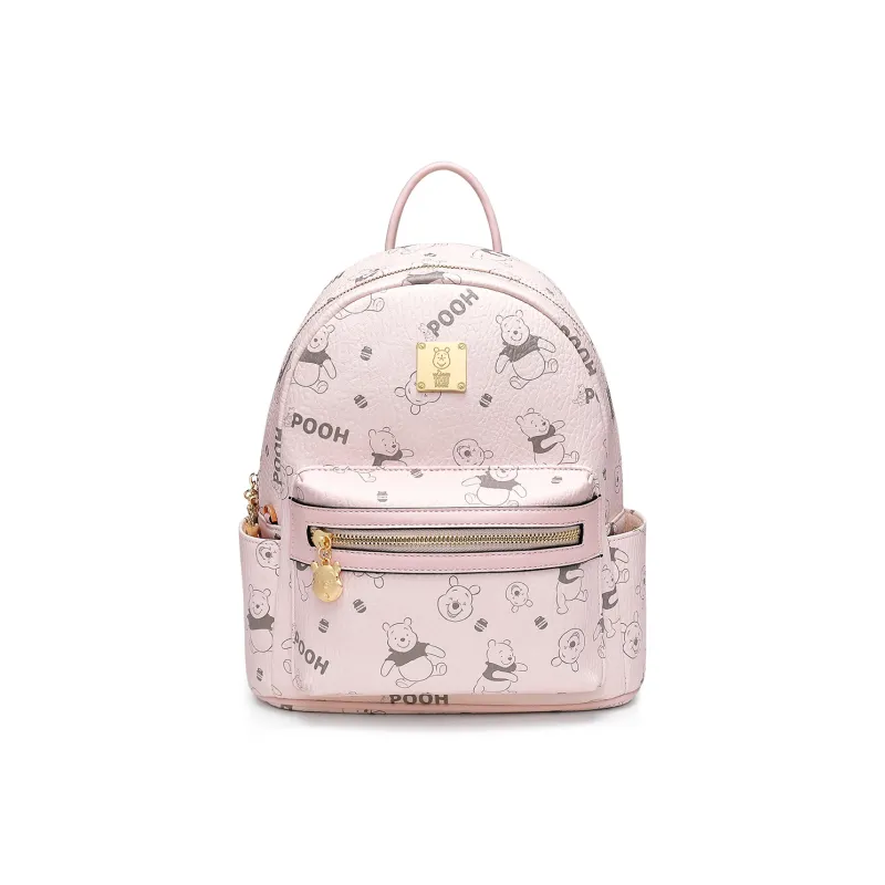 Disney Winnie The Pooh Series PVC Backpack Women's Pink/Black-1