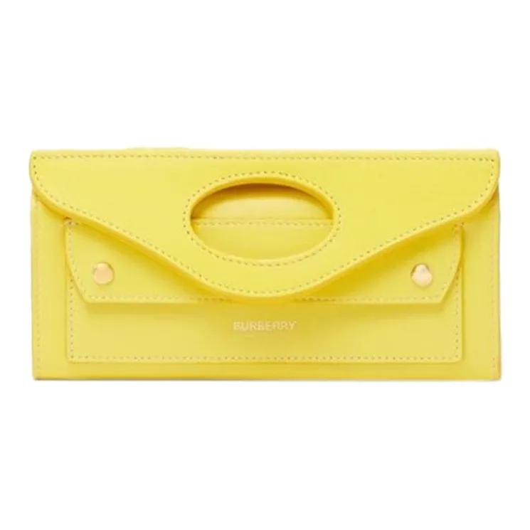 Burberry Pocket Bag Lambskin Pocket Bag Shoulder Bag Crossbody Bag Clutch Mini Women's Yellow-3