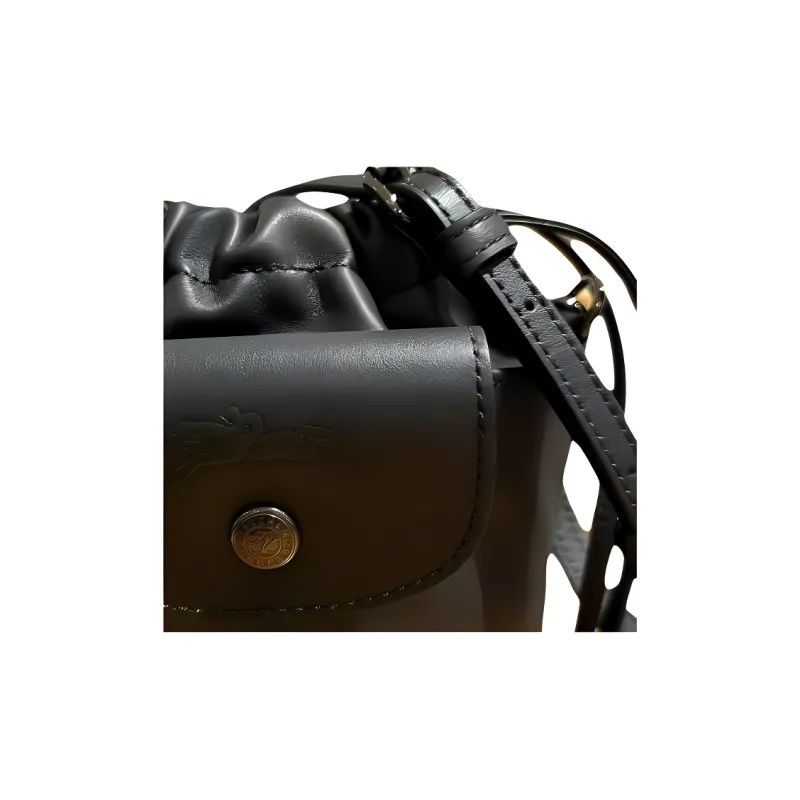 LONGCHAMP Le Pliage Xtra Cow Leather Bucket Bag, Shoulder Bag XS Women's Black-2