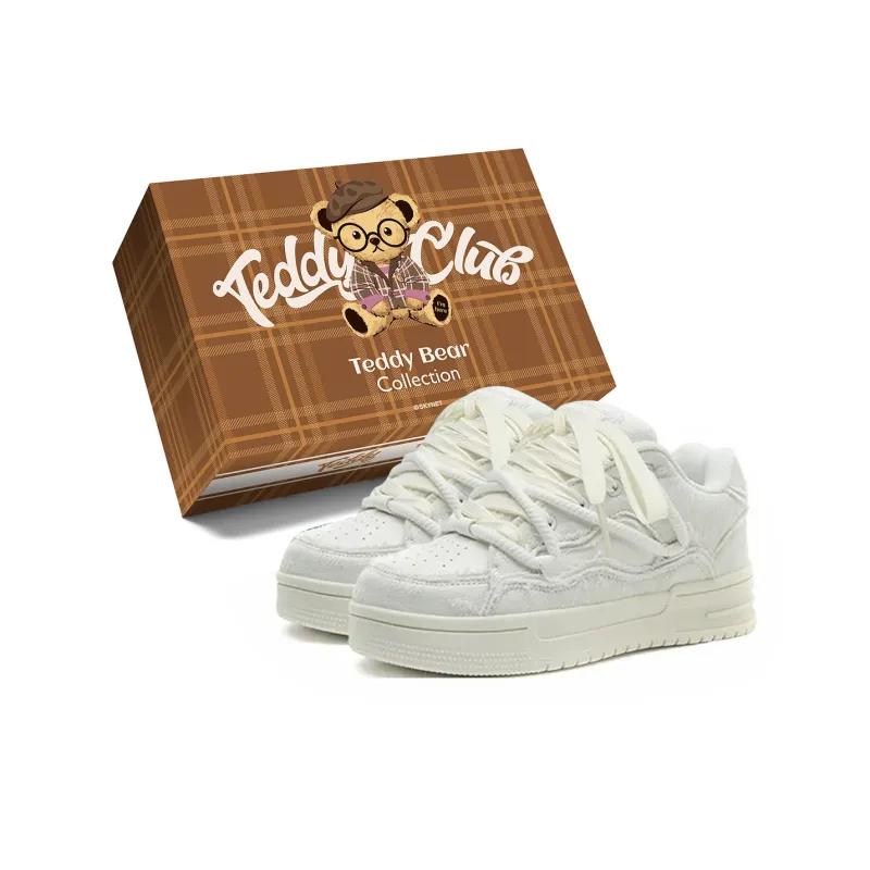 Teddy Bear Collection Coverage Slip Resistant, Abrasion Resistant, And Balanced Low Top Skateboard Shoes Unisex-1