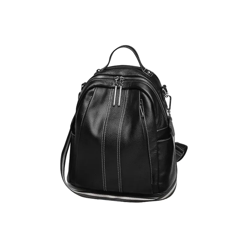 Yalu Top Grain Cow Leather Backpack Women's Black-2