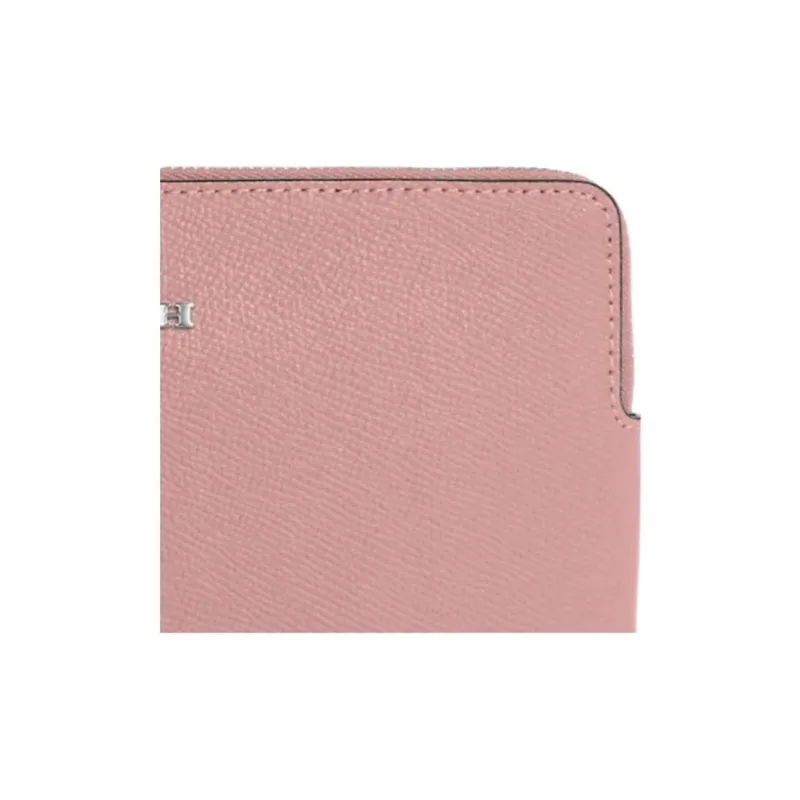 COACH Corner Zip Leather Wrist Bag Wallet Clutch Trumpets Women's Light Pink-4