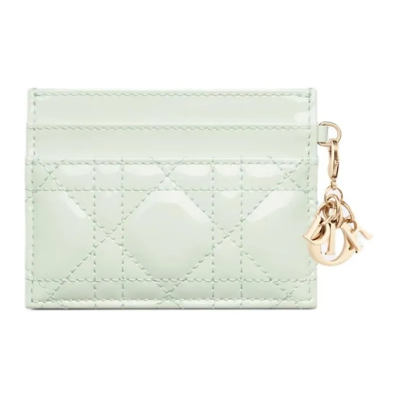 DIOR Lady Dior Calfskin Card Holder Women's Light Mint-1