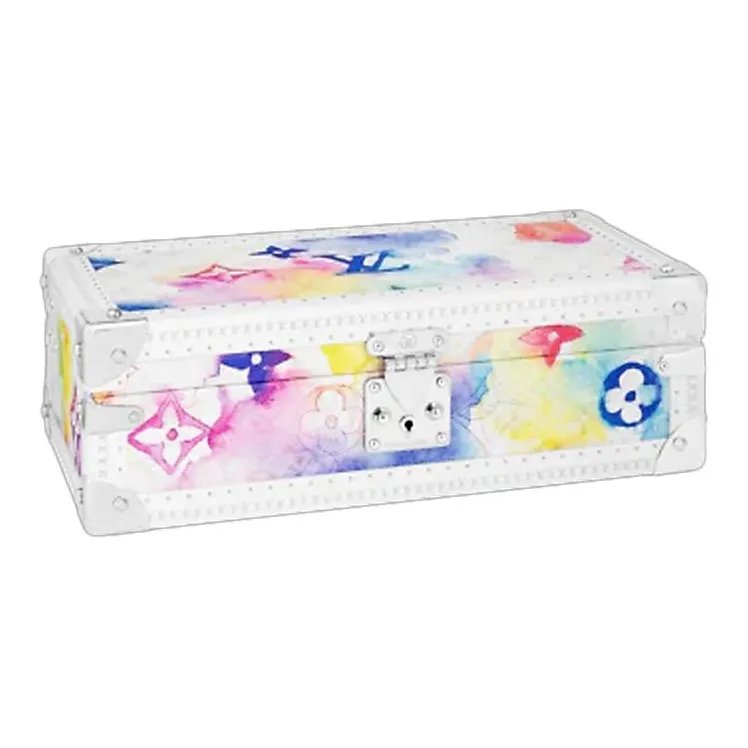 LOUIS VUITTON Coated Canvas With Leather Storage Box Hard Case Unisex Watercolor Tie Dye-0