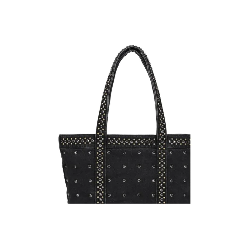 Supreme Denim Tote Bag, Shopping Bag, Handbag Unisex Black-3