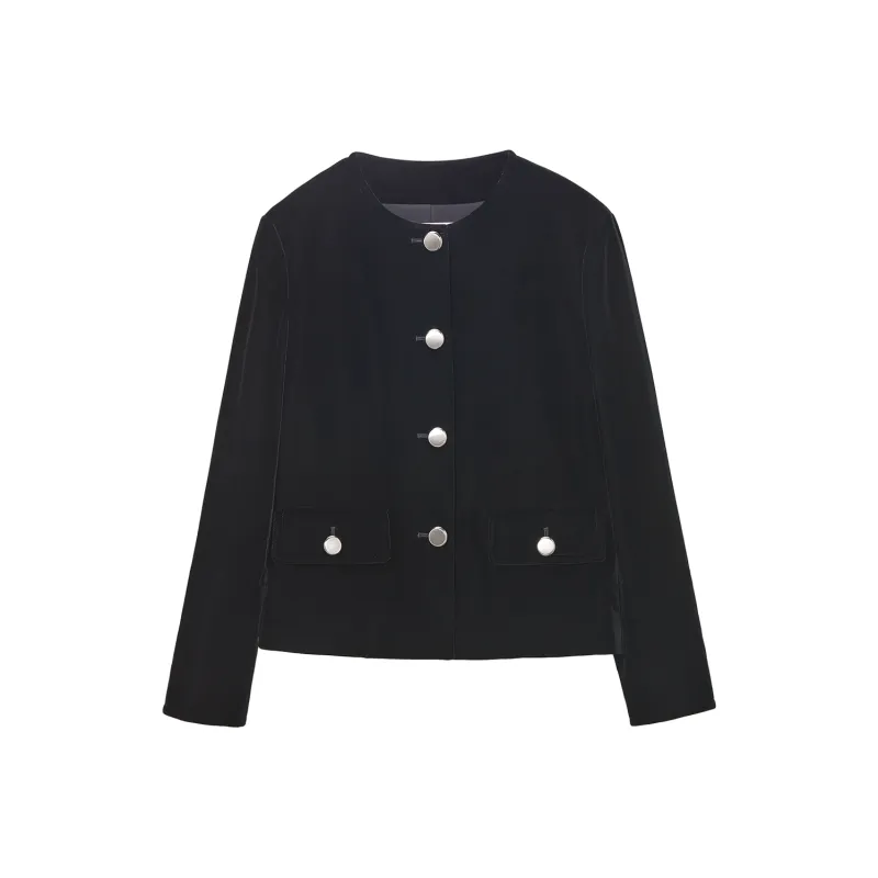 OVV Jackets Women's Black Solid Color A8-2