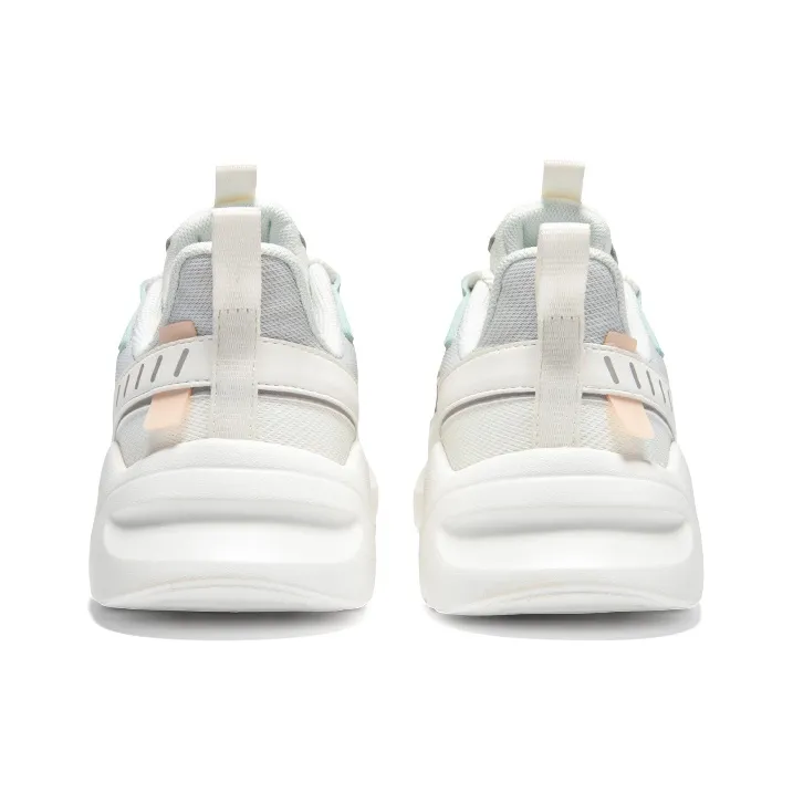 Erke Abrasion Resistant Breathable Low Top Casual Shoes Women's Microcrystal White Pencil Gray-4