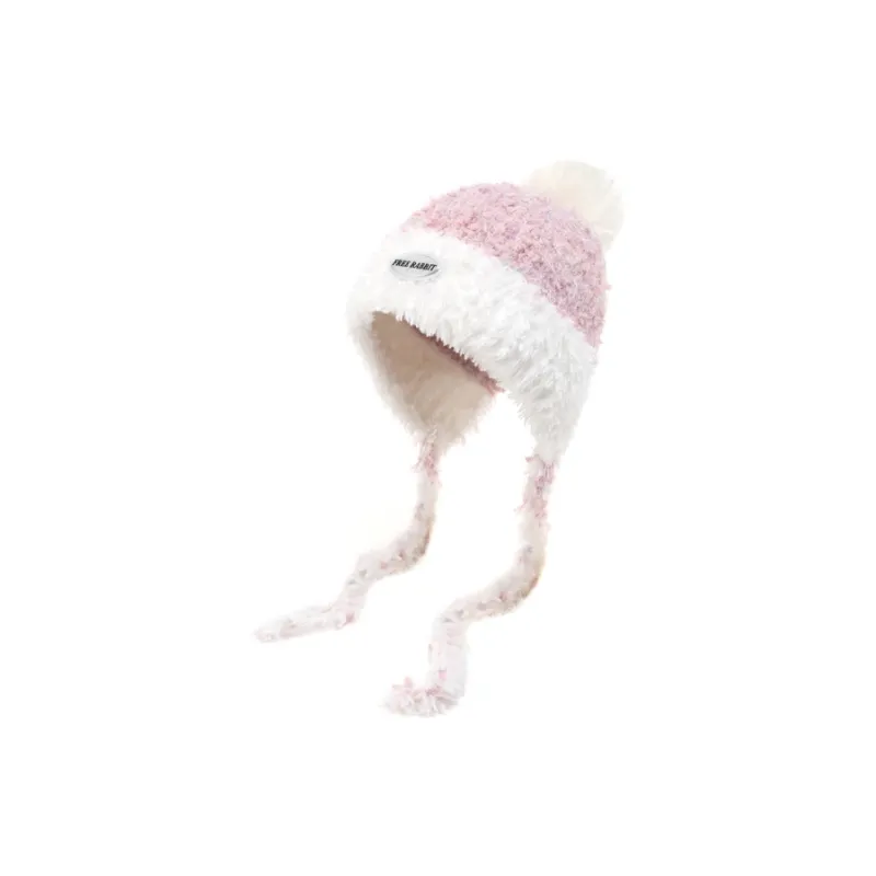 FREE RABBITⅡ Versatile Fall And Winter Fashionable Face Framing Warm Ear Protection Headwrap Hat Women's-0