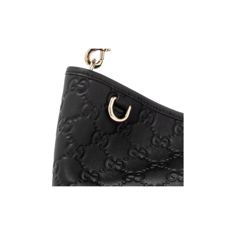 GUCCI Leather Bucket Bag, Shoulder Bag, Crossbody Bag, Handbag Regular Women's Black-5