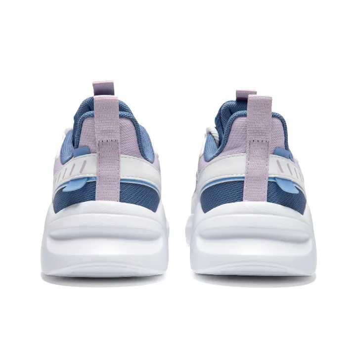 Erke Abrasion Resistant Breathable Low Top Casual Shoes Women's Erke White Light Purple Smoke Blue-4