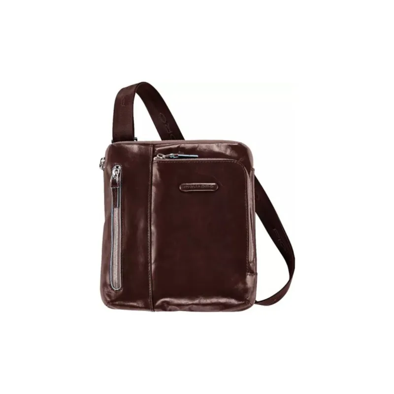 PIQUADRO Leather Crossbody Bag, Shoulder Bag Regular Men's Red Brown-1