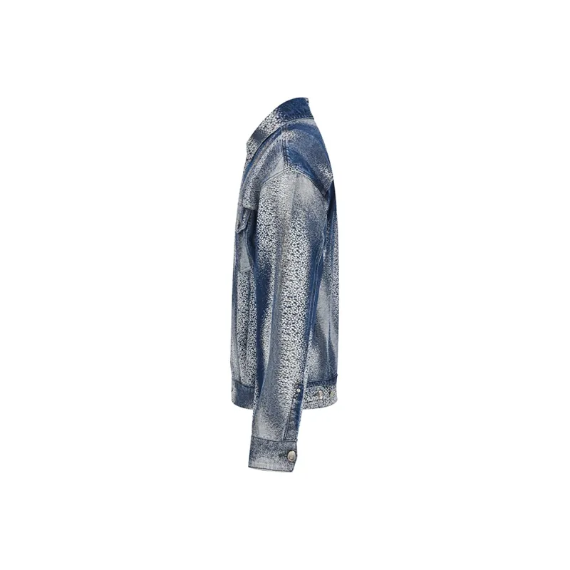 RARE Off The Shoulder Denim Jacket Men's Dark Blue-1