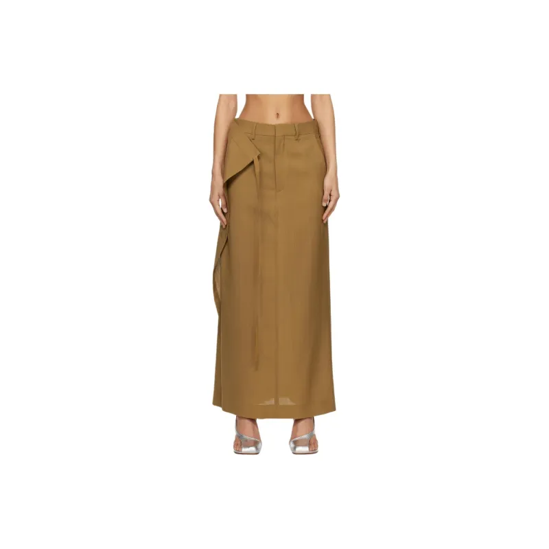 MM6 Maison Margiela Casual Long Skirt Women's Camel-0