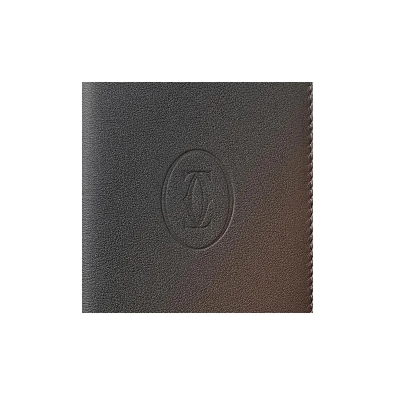 CARTIER Must De Cartier Cow Leather Card Holder Women's Gradient Gray Umber-3