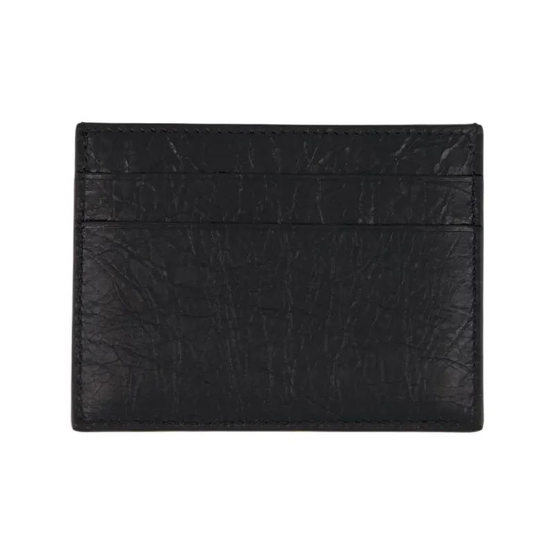 Balenciaga Calfskin Card Holder Card Holder Men's Black & Sky Blue-2