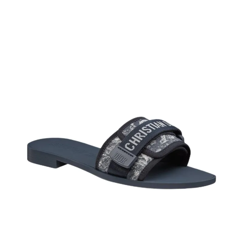 DIOR Dioriviera Slide Slippers Women's Denim Blue-2