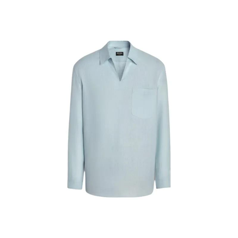 Zegna Polo Shirt Men's Light Blue-0