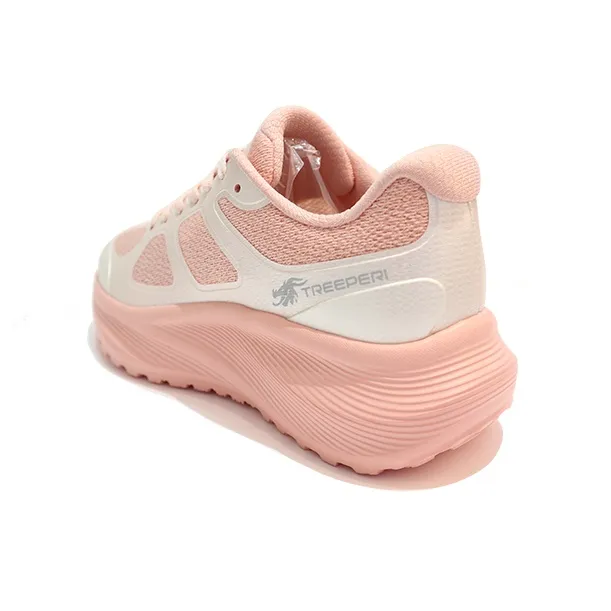 TREEPERI Running Shoes Women's Low Top Pink, Ecru-3