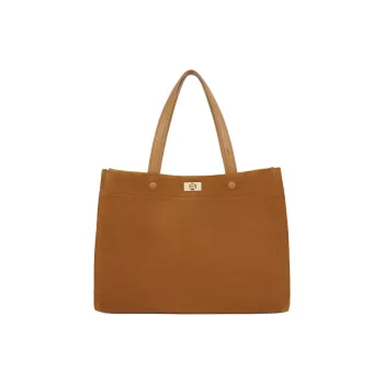 Anya Hindmarch Calfskin Tote Bag Shopping Bag Handbag Shoulder Bag Small Size Women's Brown