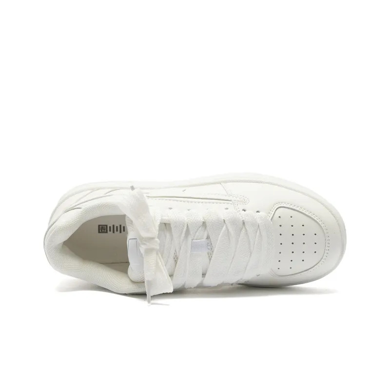 Circle Small Coverage Cushioning Abrasion Resistant Low Top Skateboard Shoes Unisex White Blue-14